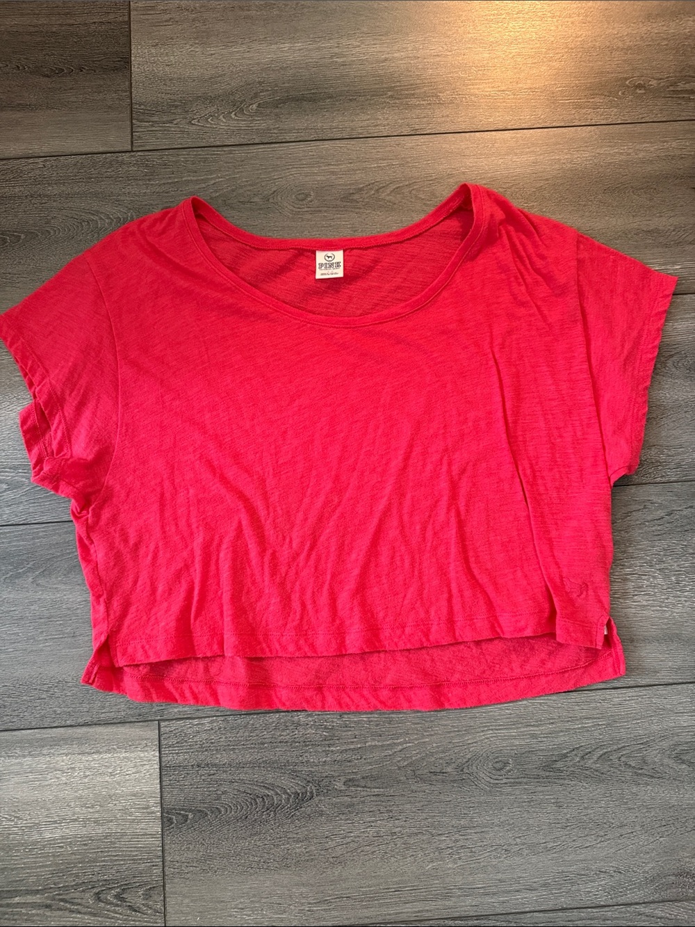 PINK Victoria's Secret Bright Pink Cropped Tee